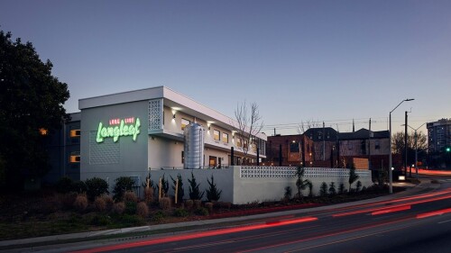 The Longleaf Hotel's neon sign. 
