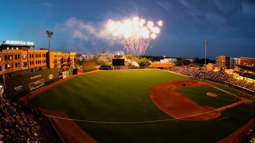 Fireworks over Fluor Field.