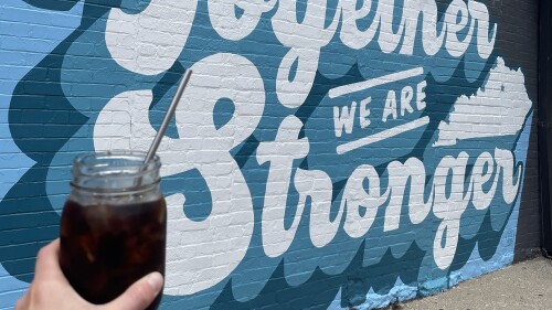 Street art outside of Cup of Commonwealth.