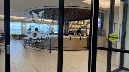 The exterior of Sora Eatery in Lakeland International Airport.