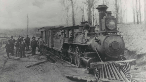 Old photo of the Swamp Rabbit Train