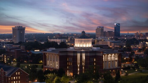 A bird's eye view of UK's campus.