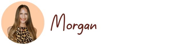 Headshot of a smiling woman wearing a leopard print top and a beaded necklace. To the right, the name 'Morgan' is written in a playful font.